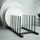 Home Styling Collection Organizer stojak na talerze pokrywki metalowy czarny loft 34,5x12,5 cm 3