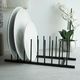 Home Styling Collection Organizer stojak na talerze pokrywki metalowy czarny loft 34,5x12,5 cm 5