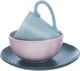 Orion Talerz deserowy płaski ceramiczny pastelowy RELIEF 21 cm różowy 2