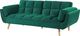 Shumee Sofa rozkładana welurowa zielona ASBY 3