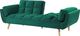 Shumee Sofa rozkładana welurowa zielona ASBY 5