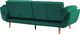 Shumee Sofa rozkładana welurowa zielona ASBY 6