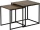 Shumee Zestaw 2 stolików ciemne drewno DENNY 1