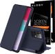 Dux Ducis Etui ochronne z klapką Dux Ducis Skin X skórzane do Galaxy A52/ A52s 4G/5G Granatowe + Szkło 1