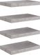 vidaXL Półki ścienne, 4 szt., szarość betonu, 40x23x3,8 cm, MDF 2