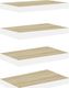 vidaXL Półki ścienne, 4 szt., dębowo-białe, 40 x 23,5 x 3,8 cm, MDF 2
