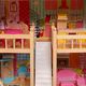 Ecotoys Drewniany domek dla lalek meble basen + oświetlenie 3