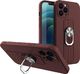 Hurtel Ring Case silikonowe etui z uchwytem na palec i podstawką do iPhone 12 Pro brązowy 1