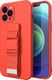 Hurtel Rope case żelowe etui ze smyczą łańcuszkiem torebka smycz Samsung Galaxy S21 5G czerwony 1