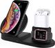 Ładowarka Stacja dokująca QI 10W 3w1 Ładowarka Indukcyjna Bezprzewodowa do Apple Airpods iWatch podstawka czarna 1