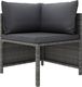 vidaXL 2-osobowa sofa ogrodowa z poduszkami, polirattan, szara 1