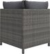vidaXL 2-osobowa sofa ogrodowa z poduszkami, polirattan, szara 4