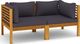 vidaXL 2-osobowa sofa ogrodowa z poduszkami, lite drewno akacjowe 2