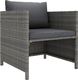 vidaXL Sofa ogrodowa z poduszkami, szara, polirattanowa 1