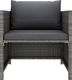 vidaXL Sofa ogrodowa z poduszkami, szara, polirattanowa 1