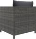 vidaXL Sofa ogrodowa z poduszkami, szara, polirattanowa 3