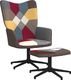 vidaXL Fotel z podnóżkiem, patchwork, obity tkaniną 1