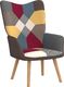 vidaXL Fotel z podnóżkiem, patchwork, obity tkaniną 5