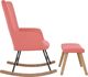 vidaXL Fotel bujany z podnóżkiem, różowy, obity aksamitem 4