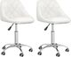 vidaXL Obrotowe krzesła stołowe, 2 szt., białe, sztuczna skóra 1