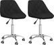 vidaXL Obrotowe krzesła stołowe, 2 szt., czarne, sztuczna skóra 1
