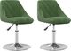 vidaXL Obrotowe krzesła stołowe, 2 szt., ciemnozielone, aksamitne 1