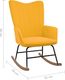 vidaXL Fotel bujany, musztardowy, tapicerowany aksamitem 7