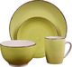 Excellent Houseware Zestaw komplet serwis obiadowy miska talerz talerzyk kubek zielony 16 elementów 1