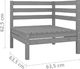 vidaXL 2-osobowa sofa ogrodowa, szara, lite drewno sosnowe ! 6