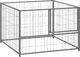 vidaXL Kojec dla psa, srebrny, 100x100x70 cm, stalowy 1