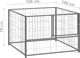 vidaXL Kojec dla psa, srebrny, 100x100x70 cm, stalowy 5