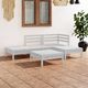 vidaXL 5-cz. zestaw wypoczynkowy do ogrodu, biały, drewno sosnowe 1