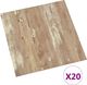 vidaXL Samoprzylepne panele podłogowe, 20 szt., PVC, 1,86 m, brązowe 1
