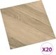 vidaXL Samoprzylepne panele podłogowe, 20 szt., PVC, 1,86 m, w pasy 1