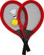 Woopie WOOPIE Duże Rakietki do Tenisa Badminton dla Dzieci Zestaw + Piłka Lotka 1