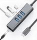 HUB USB Co2 Adapter HUB 3x USB-C + Ethernet RJ45 Gigabit 1000 MB 2