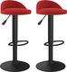 vidaXL Stołki barowe, 2 szt., winna czerwień, obite aksamitem 2