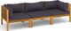 vidaXL 3-osobowa sofa ogrodowa z poduszkami, lite drewno akacjowe 2