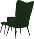 vidaXL Fotel z podnóżkiem, ciemnozielony, obity aksamitem 5