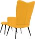 vidaXL Fotel z podnóżkiem, musztardowy, obity aksamitem 5