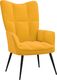 vidaXL Fotel z podnóżkiem, musztardowy, obity aksamitem 6
