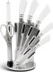 Edenberg Nóż zestaw 8-el. Edenberg EB906 inox/white stojak 1