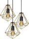 Lampa wisząca KAJA OŚWIETLENIE Lampa wisząca GOLD K-4813 mosiąd czarny 3xE27 Kaja 1