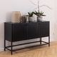 Selsey SELSEY Komoda niska Rondan w stylu industrialnym 75x125 cm czarna 1