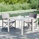 vidaXL Stół ogrodowy, 90x90x75 cm, szkło i rattan PE, biały 1