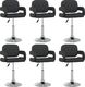 vidaXL Obrotowe krzesła stołowe, 6 szt., czarne, sztuczna skóra 1