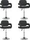 vidaXL Obrotowe krzesła stołowe, 4 szt., czarne, sztuczna skóra 1