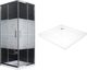 Mexen Mexen Rio kabina prysznicowa kwadratowa 70 x 70 cm, transparent/pasy, chrom brodzik Flat - 860-070-070-01-20-4010 1
