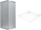 Mexen Mexen Rio kabina prysznicowa kwadratowa 70 x 70 cm, szron, chrom brodzik Flat - 860-070-070-01-30-4010 1