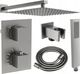Zestaw prysznicowy Mexen Mexen Cube DR02 zestaw prysznicowy podtynkowy z deszczownica 25 cm, grafit - 77502DR0225-66 1